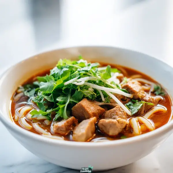 Spicy Pork Noodles with Watercress and Daikon