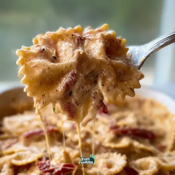 Creamy Sun-Dried Tomato & Mushroom Bowtie Pasta Bake