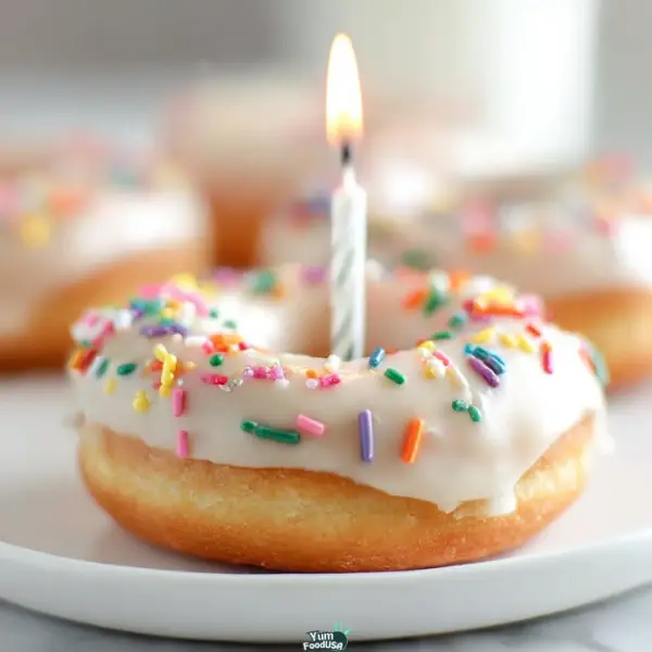Birthday Cake Protein Donuts