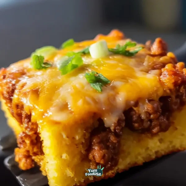 Cheesy Cornbread Sloppy Joe Casserole