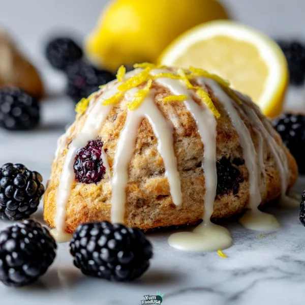 Earl Grey Blackberry Scones with Lemon Glaze