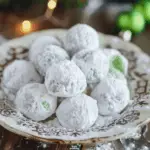 Mint Chocolate Chip Snowball Cookies