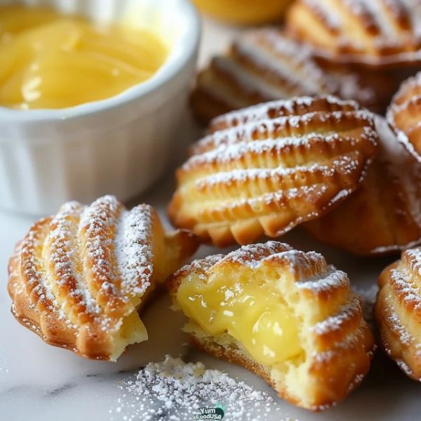 Madeleines with Lemon Curd