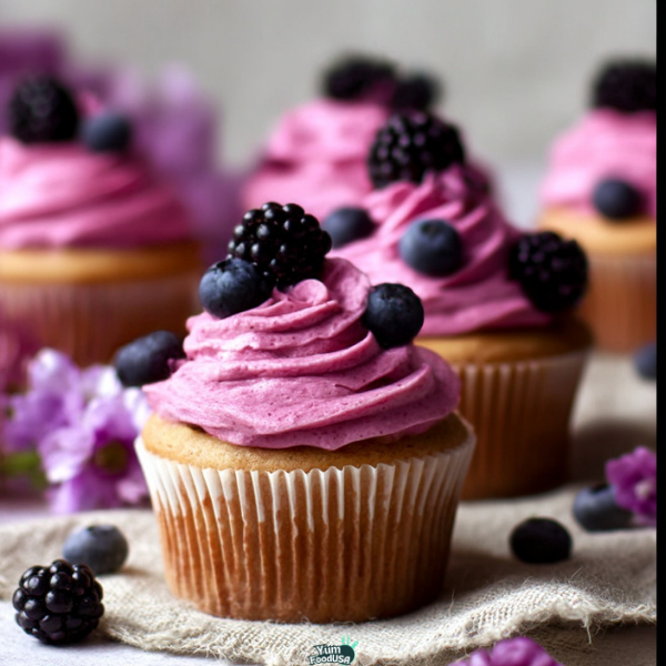 Blackberry Frosted Cupcakes