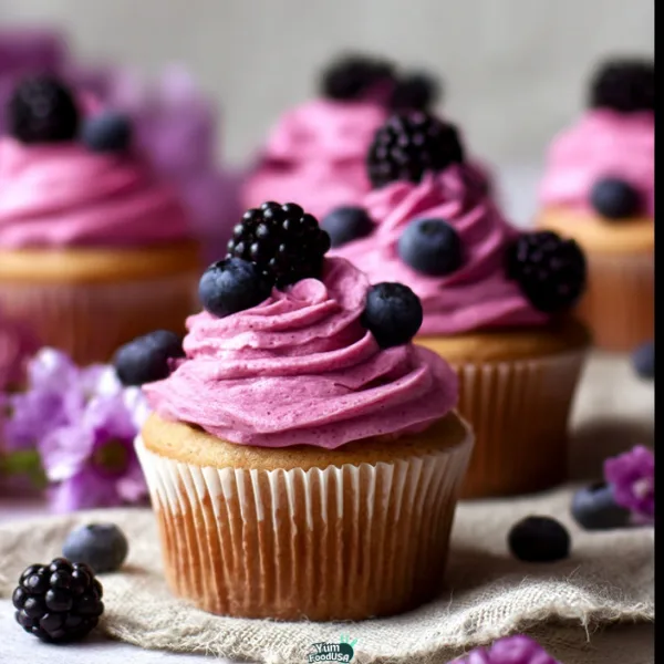 Blackberry Frosted Cupcakes