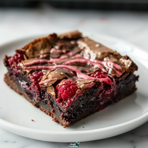 Decadent Raspberry Swirl Brownies