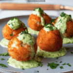 Crispy Salmon Balls with Creamy Avocado Yogurt Sauce