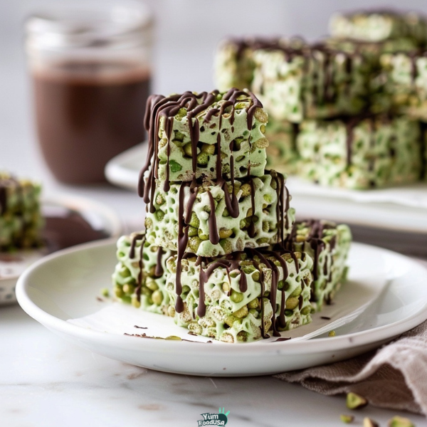 Pistachio Krispie Treats