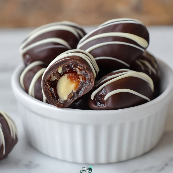 Chocolate Covered Dates with Almonds