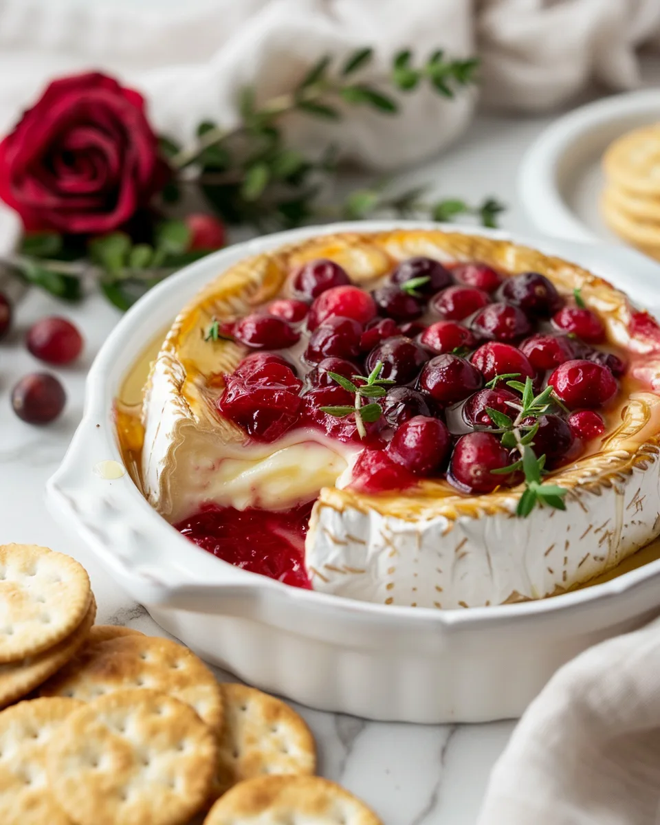 Baked Brie with Cranberry Sauce (Holiday Appetizer)