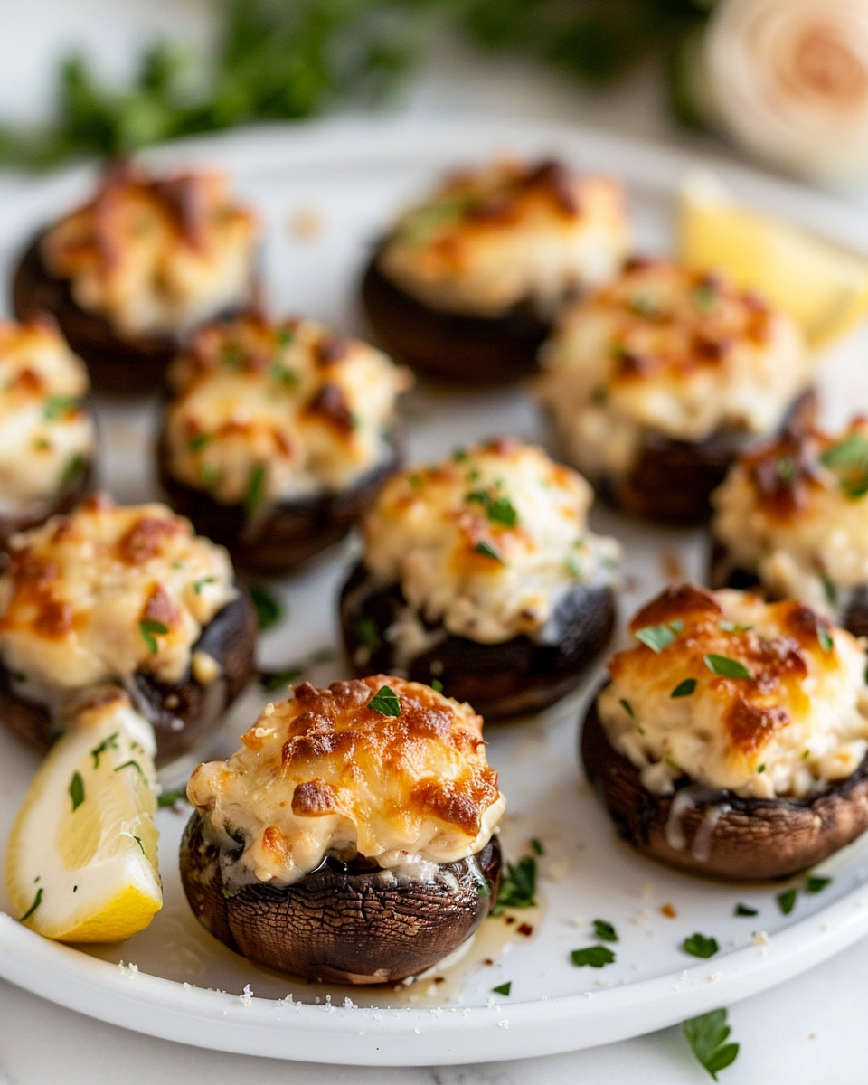 Cheesy Stuffed Mushrooms (Easy Party Appetizer) - Recipe Image