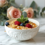 Oatmeal with Honey and Berries (Healthy Breakfast Bowl)