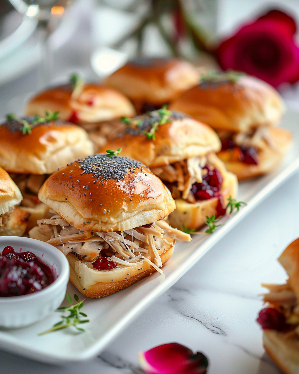 Leftover Turkey & Cranberry Sliders (Easy Holiday Leftover Recipe) - Recipe Image