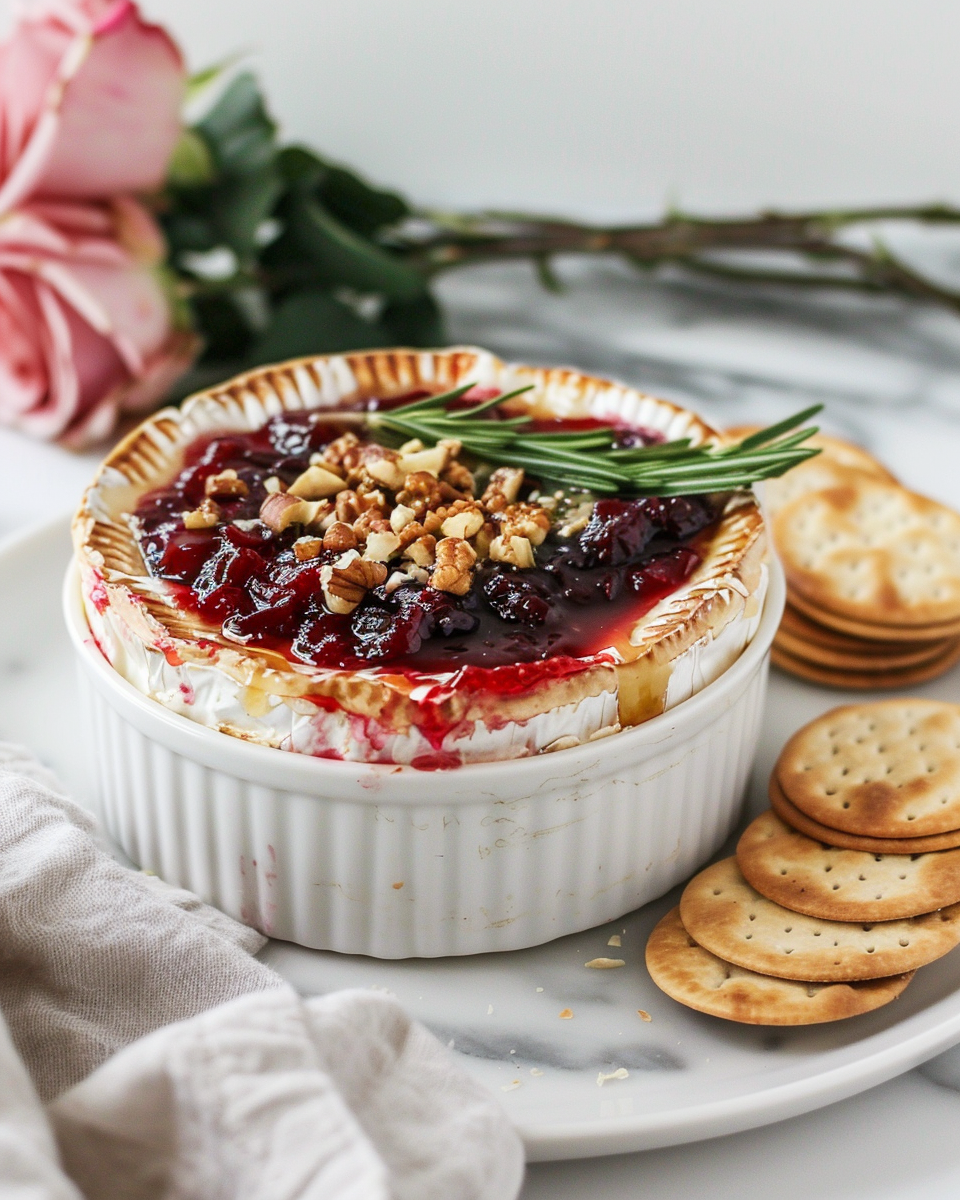 Baked Brie with Cranberry and Walnuts (Easy Party Appetizer) 4 Baked Brie with Cranberry and Walnuts (Easy Party Appetizer) - Recipe Image