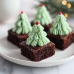 Christmas Tree Brownies with Chocolate Frosting