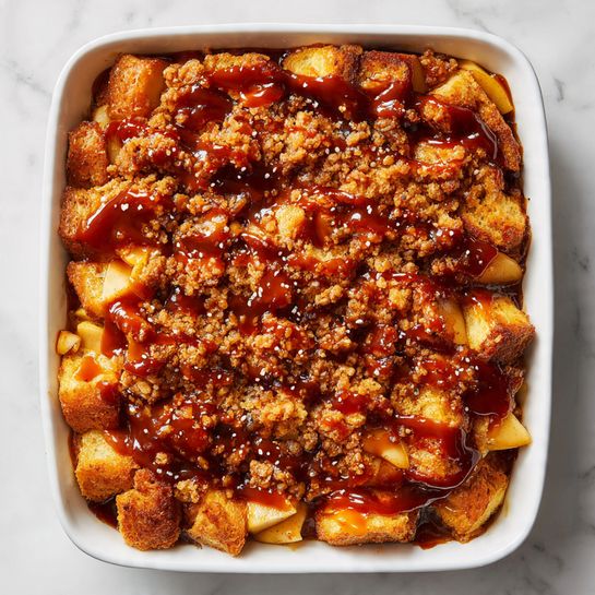 Apple Pie French Toast Casserole (Caramel Streusel Breakfast Bake) - Recipe Image