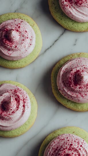Strawberry Matcha Cookies