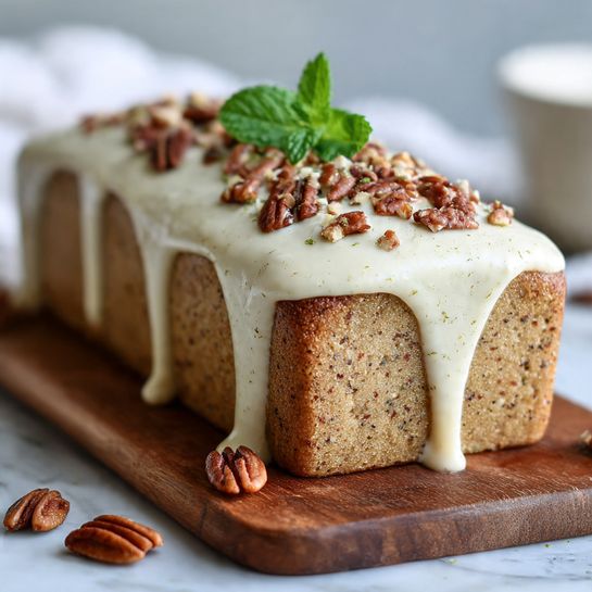 Butter Pecan Cake Loaf with Cream Cheese Icing