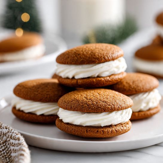Chewy Gingerbread Sandwich Cookies with Cream Cheese Filling 4 Chewy Gingerbread Sandwich Cookies with Cream Cheese Filling - Recipe Image