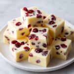 White Chocolate Cranberry Christmas Fudge