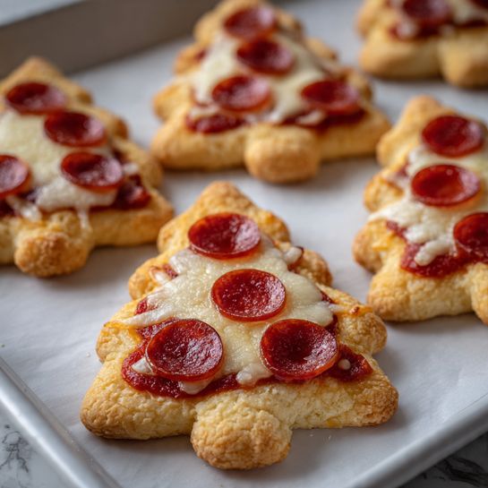 Christmas Tree Mini Pizzas - Recipe Image