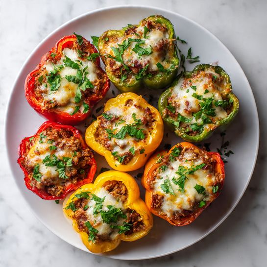 Keto Stuffed Bell Peppers - Recipe Image