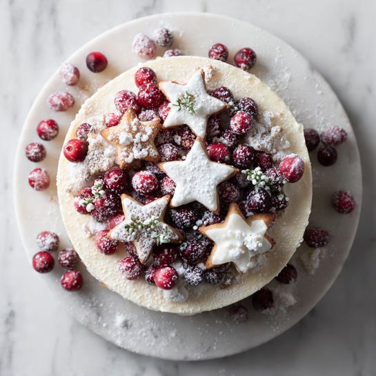 Christmas Cranberry Jam White Chocolate Mousse Cheesecake - Recipe Image