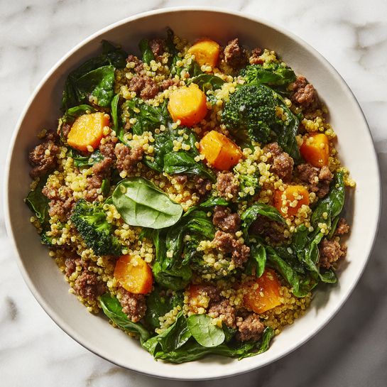 Healthy Ground Beef And Broccoli Fried Quinoa Recipe