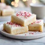 Christmas Sugar Cookie Bars with Creamy Vanilla Frosting