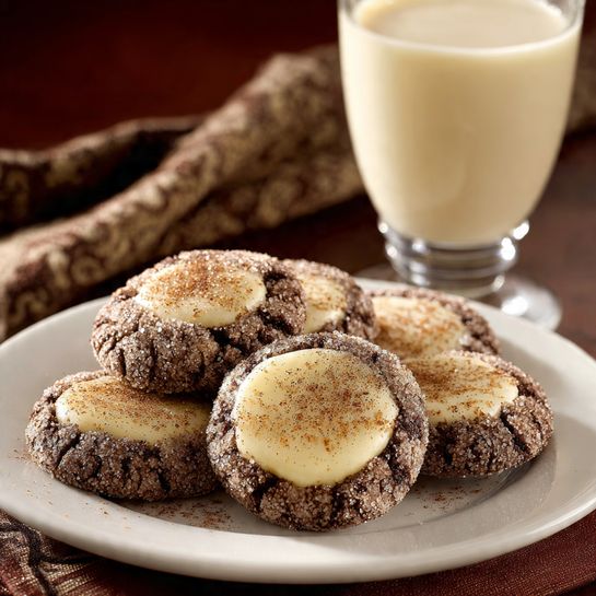 Eggnog Gingerbread Thumbprint Cookies 4 Eggnog Gingerbread Thumbprint Cookies - Recipe Image