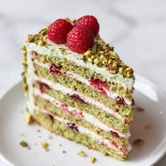 Pistachio Raspberry Cake (Moist Layer Cake with Buttercream & Jam) 6 Pistachio Raspberry Cake (Moist Layer Cake with Buttercream & Jam) - Recipe Image