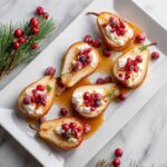 Baked Pears with Goat Cheese, Honey, and Cranberries