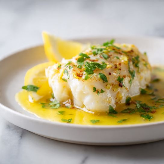 Cod with Lemon Butter Sauce