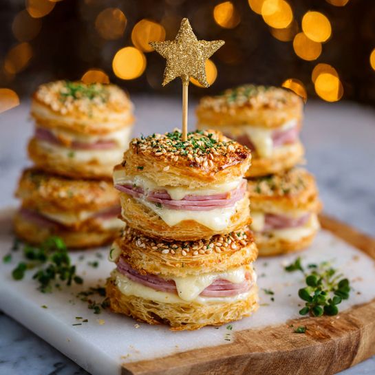 Ham & Cheese Puff Pastry Christmas Trees - Recipe Image