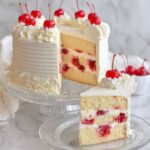 White Chocolate Cherry Cake for Christmas & Winter Parties