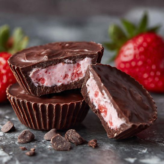 Strawberry Cream Chocolates (Easy No-Bake Strawberry Filled Chocolates) - Recipe Image