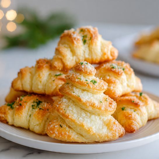 Christmas Tree Crescent Rolls with Garlic Butter