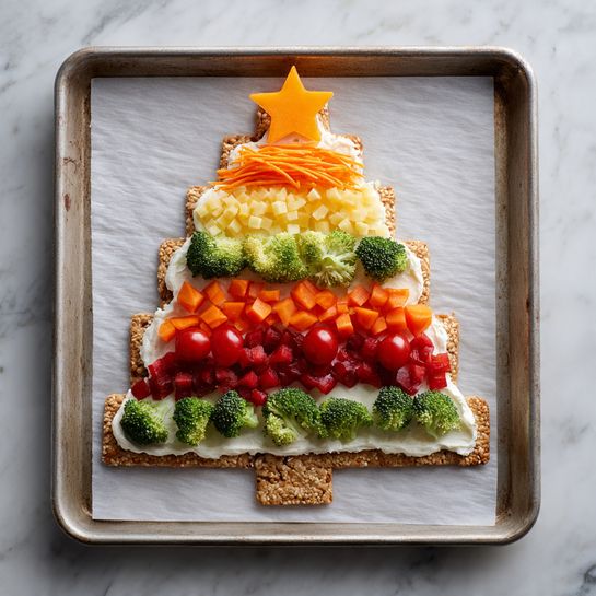 Christmas-Tree Veggie Pizza 4 Christmas-Tree Veggie Pizza - Recipe Image