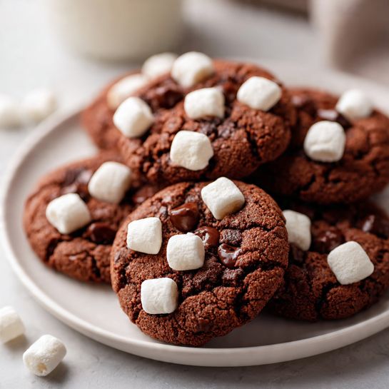 Easy Hot Chocolate Cookies with Marshmallows