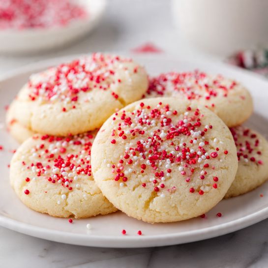 Soft Christmas Sprinkle Sugar Cookies