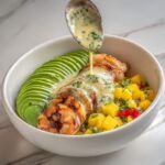 Shrimp and Avocado Bowls with Mango Salsa & Lime-Chili Sauce