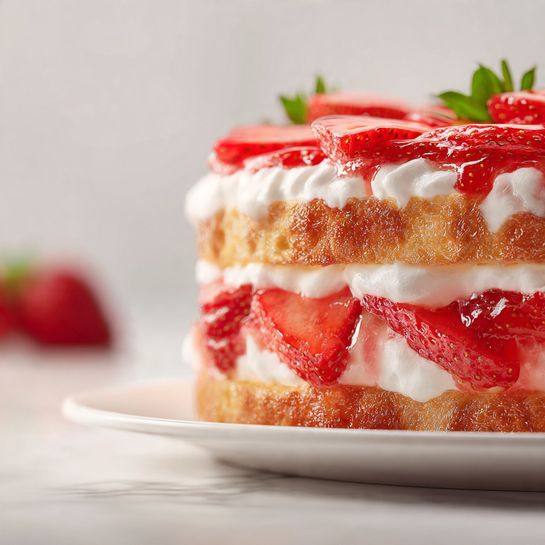 Strawberry Custard Delight Cake (Layered Strawberry Dessert) 5 Strawberry Custard Delight Cake (Layered Strawberry Dessert) - Recipe Image