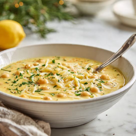 Lemon Chickpea Orzo Soup