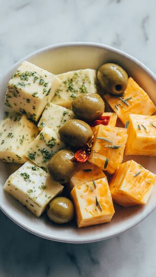 Marinated Cheese and Olives