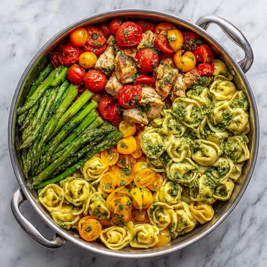 Pesto Chicken Tortellini and Veggies - Recipe Image