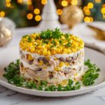 Russian-Style Layered Chicken Salad with Pineapple