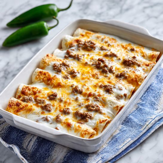 Cozy Southern Sausage Enchiladas with Creamy Gravy - Recipe Image