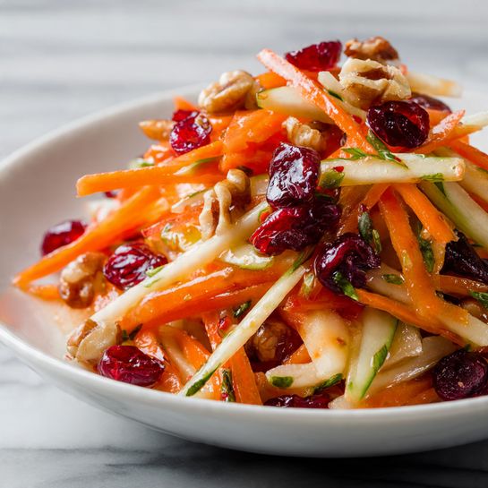 Refreshing Apple Cranberry Carrot Salad (Crunchy Fruit & Veggie Slaw) - Recipe Image