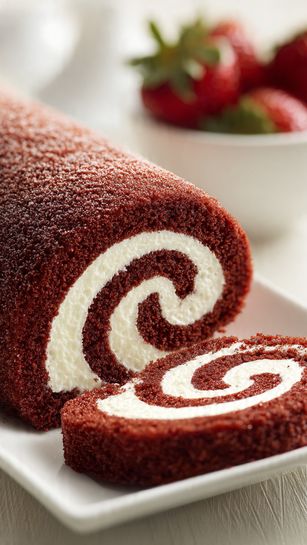 Red Velvet Cake Roll - Recipe Image