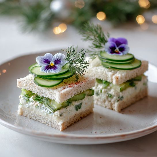 Cucumber Tea Sandwiches Recipe - Recipe Image